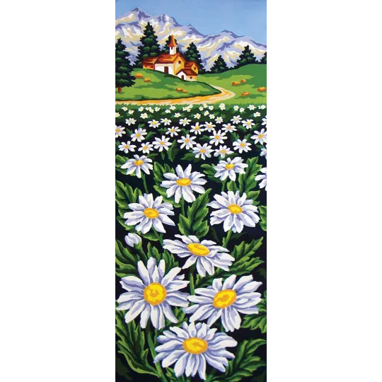 Bedruckte Leinwand 21x50 Gänseblümchenfeld CDA8049