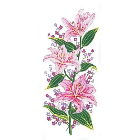 Printed Canvas 21x49 Pink Lillies CDA8019