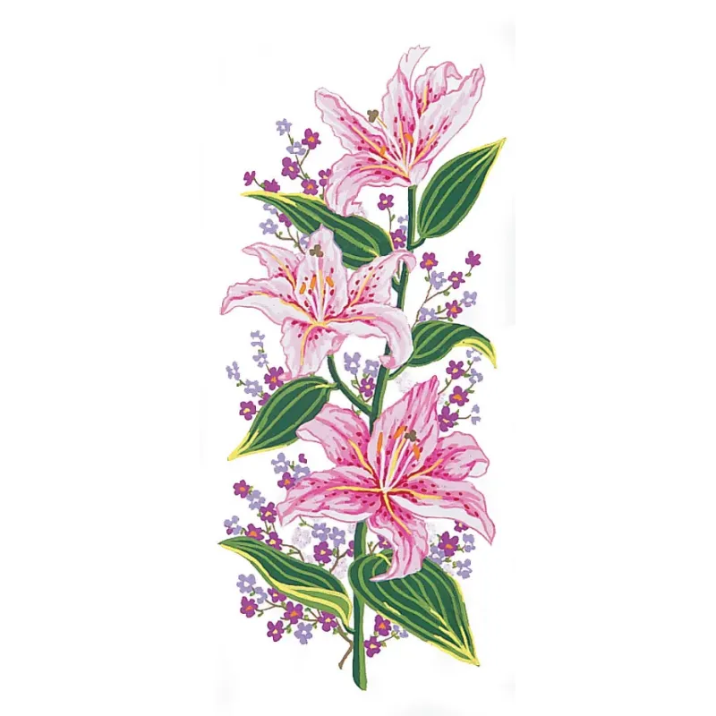Printed Canvas 21x49 Pink Lillies CDA8019