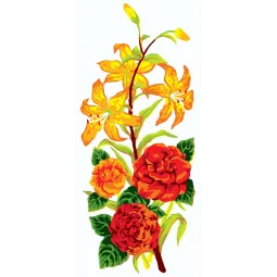 Printed Canvas 21x49 Flowers CDA8017