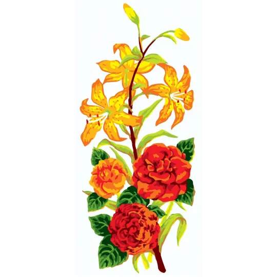 Bedruckte Leinwand 21x49 Blumen CDA8017