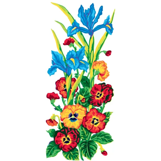 Printed Canvas 21x49 Pansies and Iris CDA8013