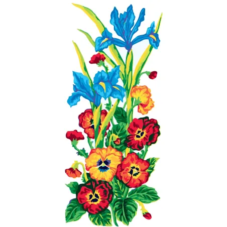 Printed Canvas 21x49 Pansies and Iris CDA8013