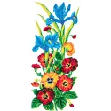 Печатный холст 21x49 Анютины глазки и Ирис CDA8013