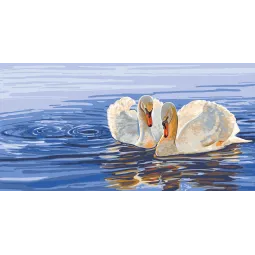 Toile Imprimée 50x100 Cygnes Gracieuses CDA13983