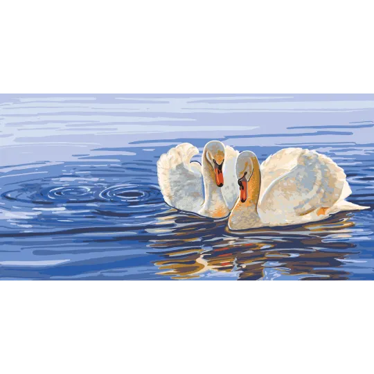 Printed Canvas 50x100 Graceful Swans CDA13983