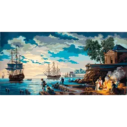 Печатное полотно 50x100 Старый порт CDA13978