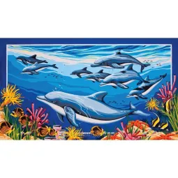 Печать на холсте 50x70 Дельфины CDA12981