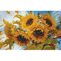 Toile Imprimée 47x70 Tournesols Balayés par le Vent CDA12970