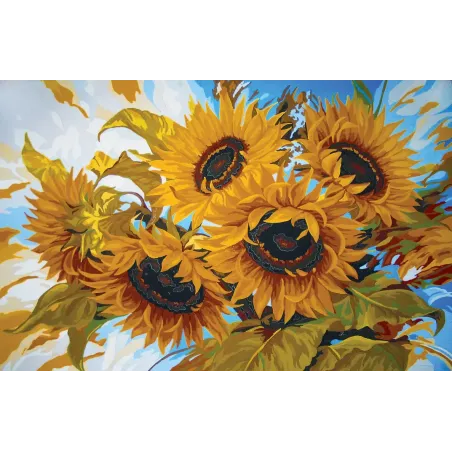Printed Canvas 47x70 Windswept Sunflowers CDA12970