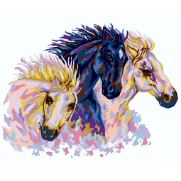 Toile imprimée 50x70 Etude équine CDA12961