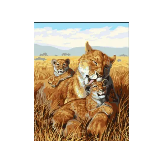 Printed Canvas 50x40 Lion family CDA11884
