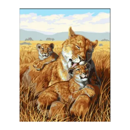 Printed Canvas 50x40 Lion family CDA11884