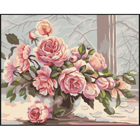 Printed Canvas 50x40 Vase with peonies CDA11880W