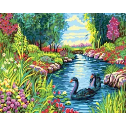 Холст с принтом 50x40 Черные лебеди CDA11871W