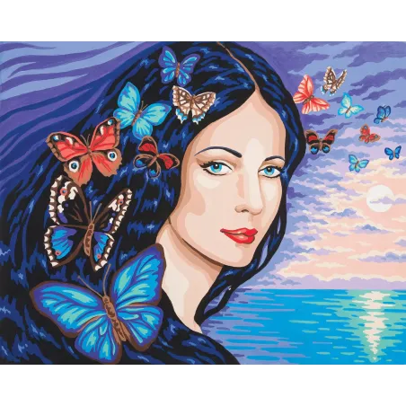 Printed Canvas 50x40 Portrait with Buterflies CDA11590