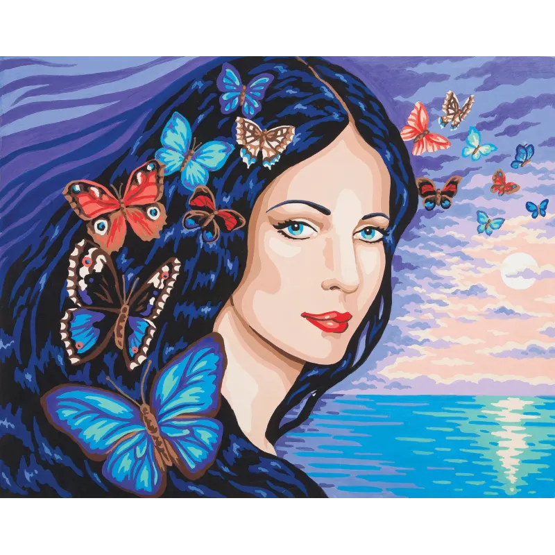 Printed Canvas 50x40 Portrait with Buterflies CDA11590