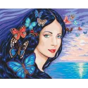 Printed Canvas 50x40 Portrait with Buterflies CDA11590