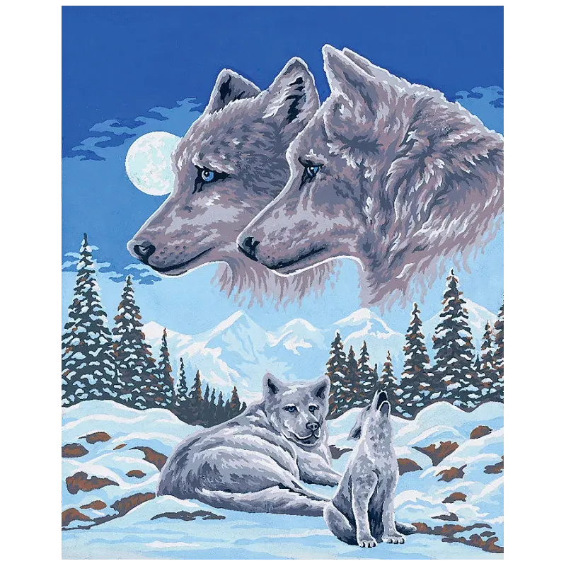 Printed Canvas 50x40 Wolves on Watch Above CDA11504