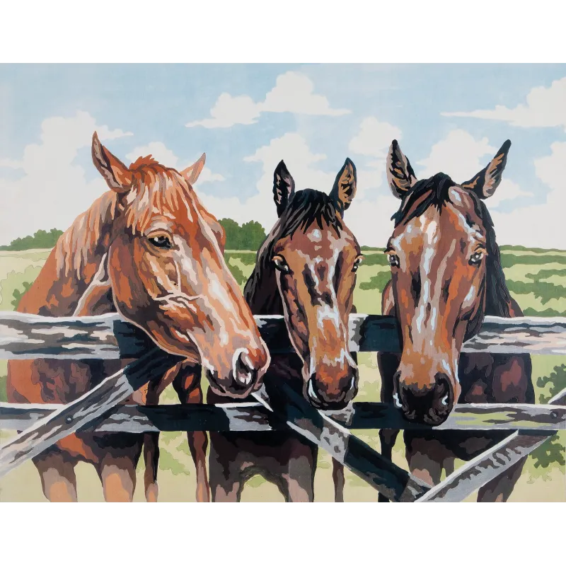 Bedruckte Leinwand 50x40 Trio am Bauernhoftor CDA11500