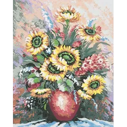 Bedruckte Leinwand 50x40 Pastell Sonnenblumen CDA11461