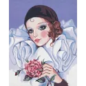 Bedruckte Leinwand 38x47 Pierrot mit Rose CDA11307