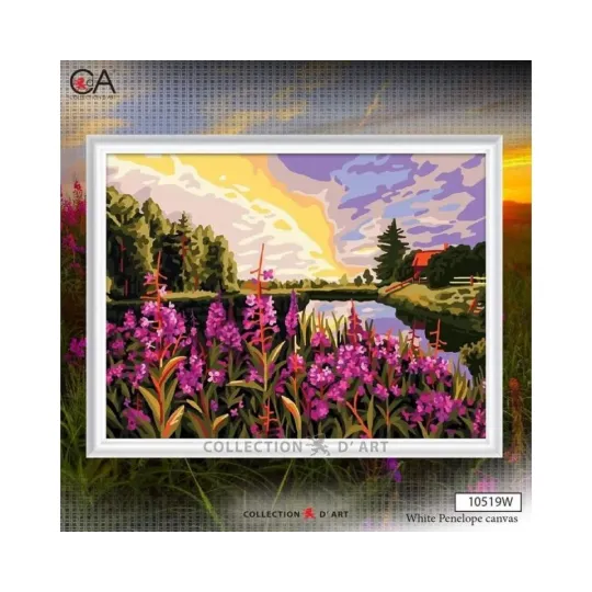 Printed Canvas 40x30 Sunset over the lake CDA10519W