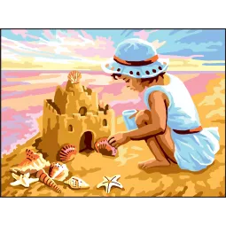 Gedruckte Leinwand 30x40 Mädchen am Meer CDA10503W