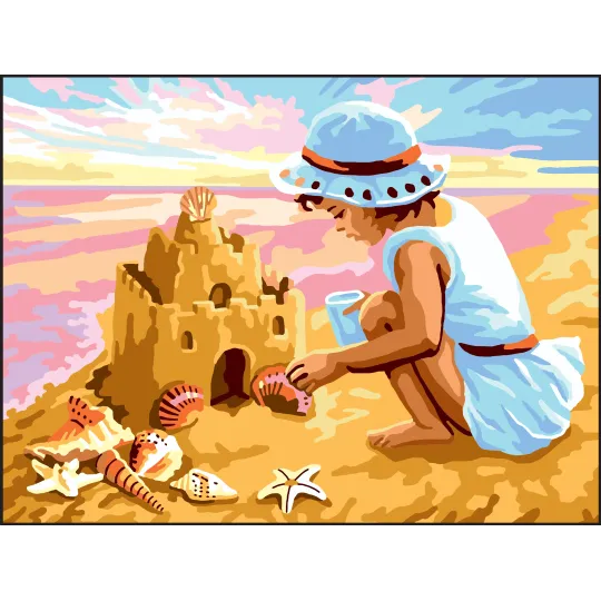 Gedruckte Leinwand 30x40 Mädchen am Meer CDA10503W