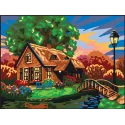 Printed Canvas 30x40 Cottage by the River CDA10500