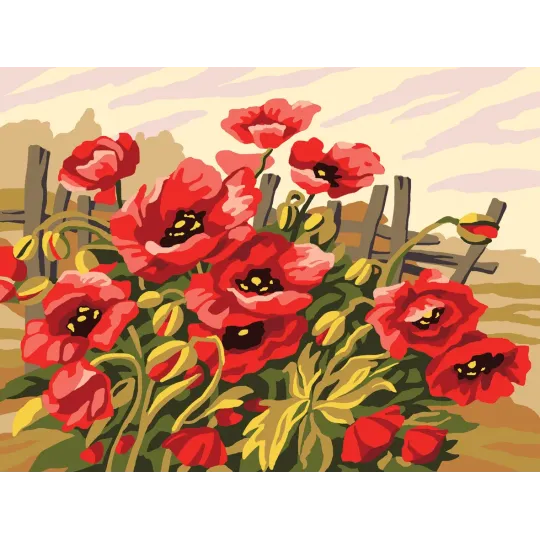 Печатный холст 30x40 Маки CDA10487