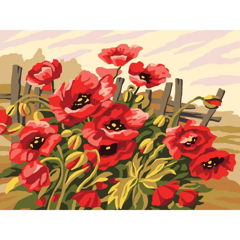 Bedruckte Leinwand 30x40 Mohnblumen CDA10487