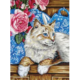 Печатный холст 30x40 Кот на полке CDA10437