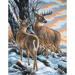 Bedruckte Leinwand 30x40 Hirsch und Reh CDA10419