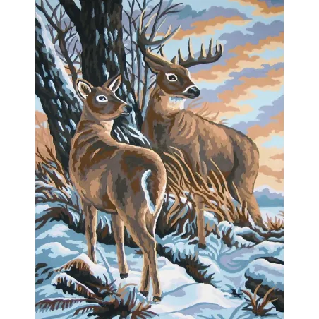 Toile Imprimée 30x40 Cerf et Biche CDA10419