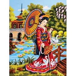 Холст с печатью 30x40 Японский пейзаж CDA10411W