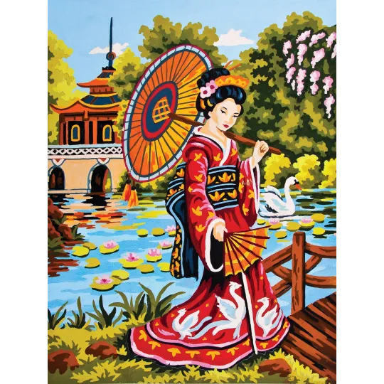 Bedruckte Leinwand 30x40 Japanische Szene CDA10411W