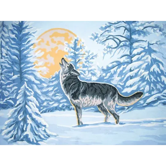 Printed Canvas 30x40 Moonlit Wolf CDA10394