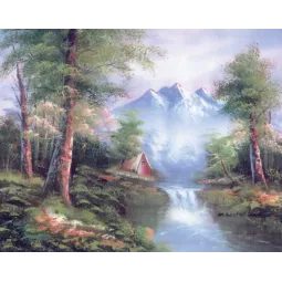 Toile imprimée 30x40 Montagne Cascades CDA10334