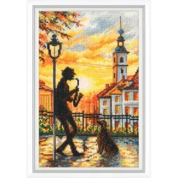 Siuvinėjimo kryželiu rinkiniai "Morning jazz" 16x23,5 cm RTOM1059