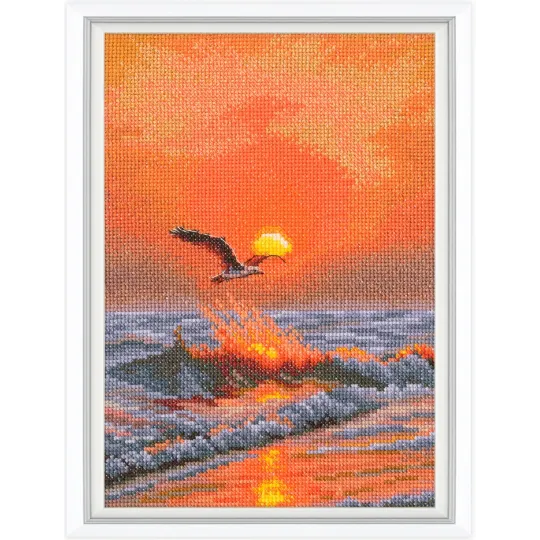 Kreuzstich-Sets "Wenn die Sonne über der Welle untergeht" 16x23,5 cm RTOM1057