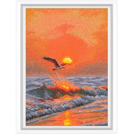 Cross-stitch kits "When the sun sets on the wave" 16x23,5 cm RTOM1057