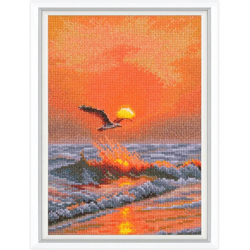 Kreuzstich-Sets "Wenn die Sonne über der Welle untergeht" 16x23,5 cm RTOM1057