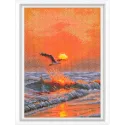 Kits de point de croix "Quand le soleil se couche sur la vague" 16x23,5 cm RTOM1057