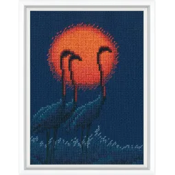 Siuvinėjimo kryželiu rinkiniai "Raudona saulė" 12x15,5 cm RTOM1055