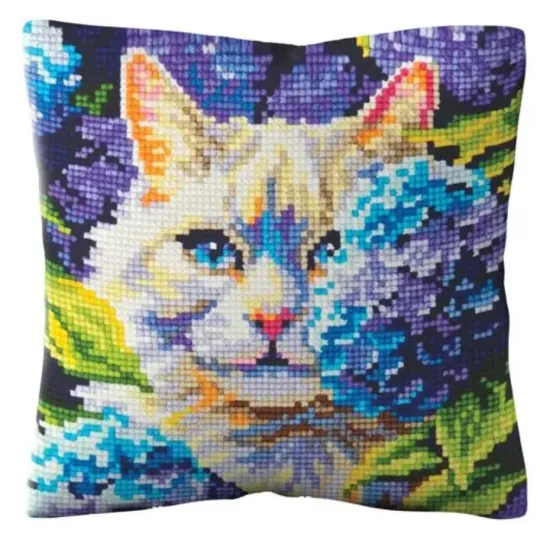 Kissen-Set "Katze in Hortensien" 40 x 40 cm CDA5501