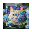 Cushion kit "Cat in hydrangeas" 40 x 40 cm CDA5501