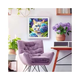 Cushion kit "Cat in hydrangeas" 40 x 40 cm CDA5501