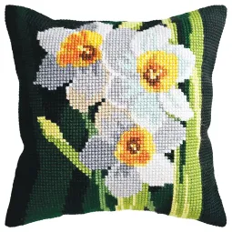 Counted Cushion kit "Daffodil lines" 40 x 40 cm CDA5484CC