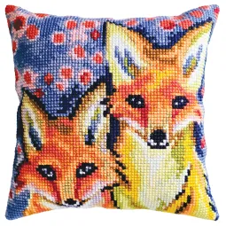 Kit de coussin à broder "Renardeaux" 40 x 40 cm CDA5477CC